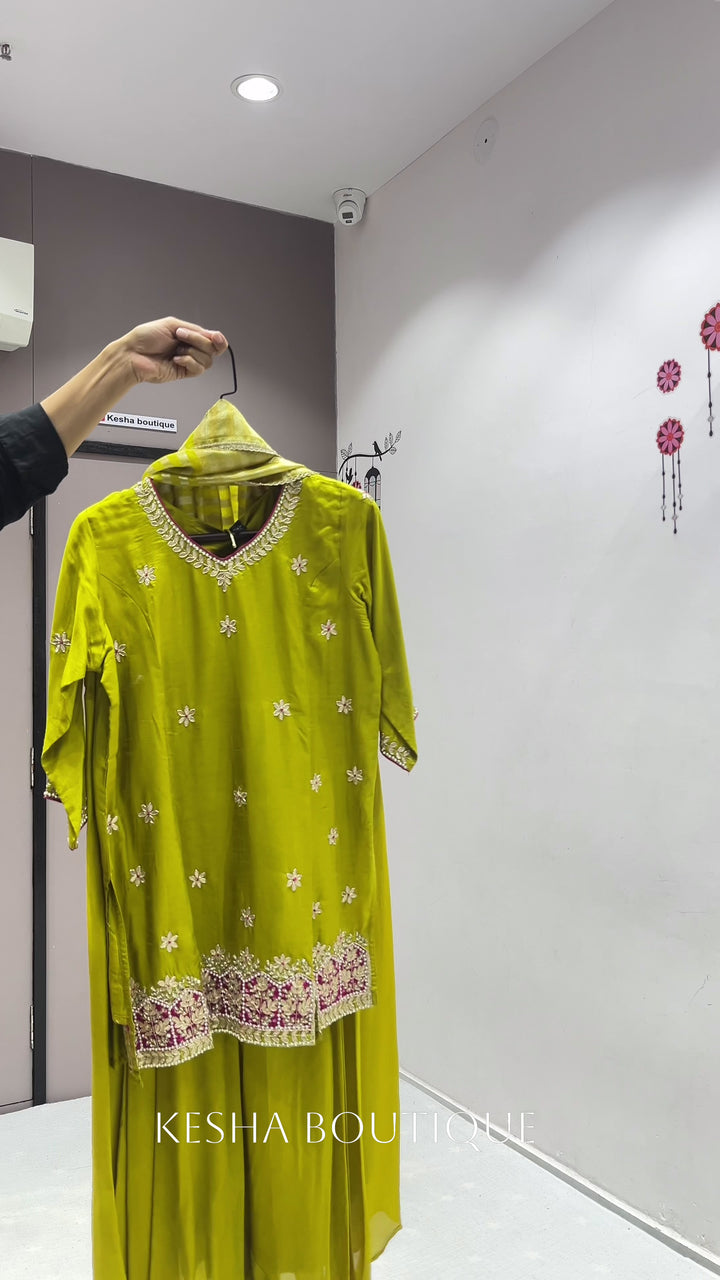 SHORT TOP PLAZO WITH DOLA SILK