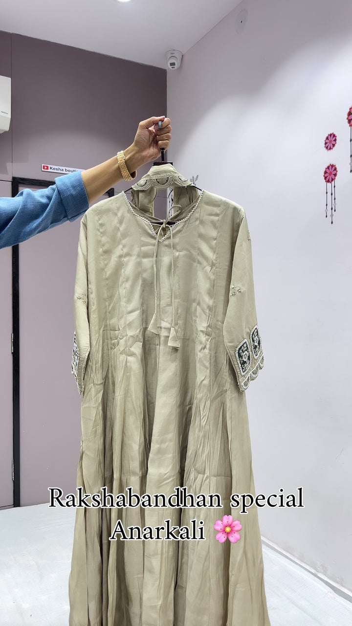 SOFT PASTAL FLORISH ANARKALI DRESS