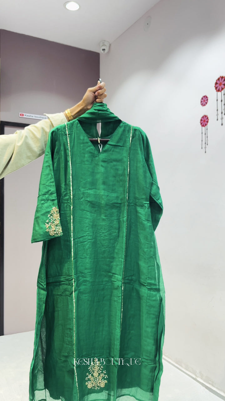 GRENISH MUL CHANDERI DRESS