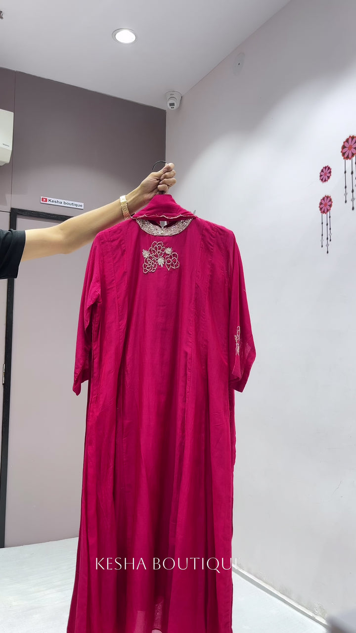 PREMIUM MAL CHANDERI ANARKALI DRESS